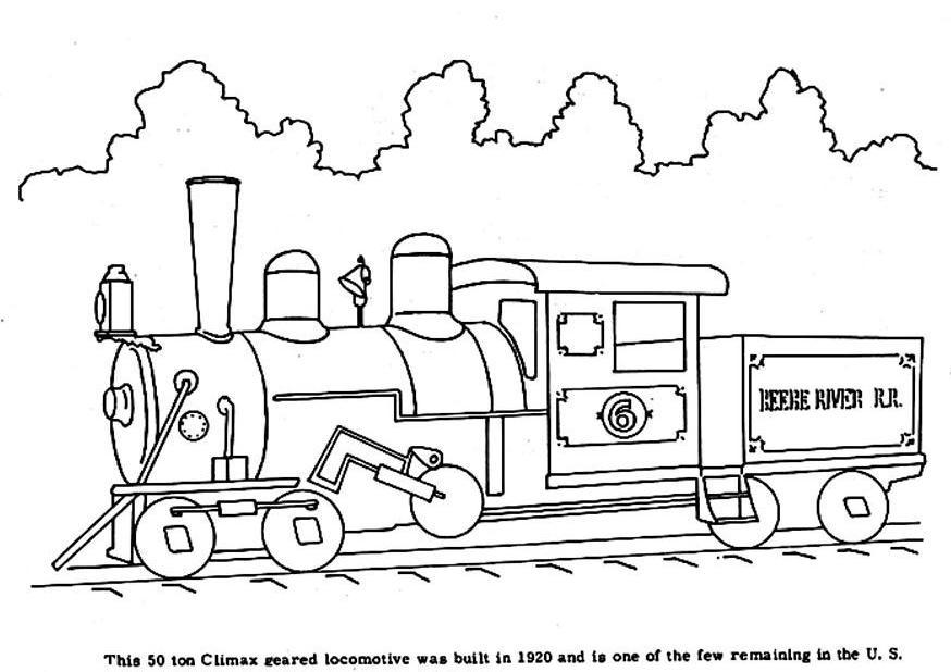 Coloriage train A  vapeur